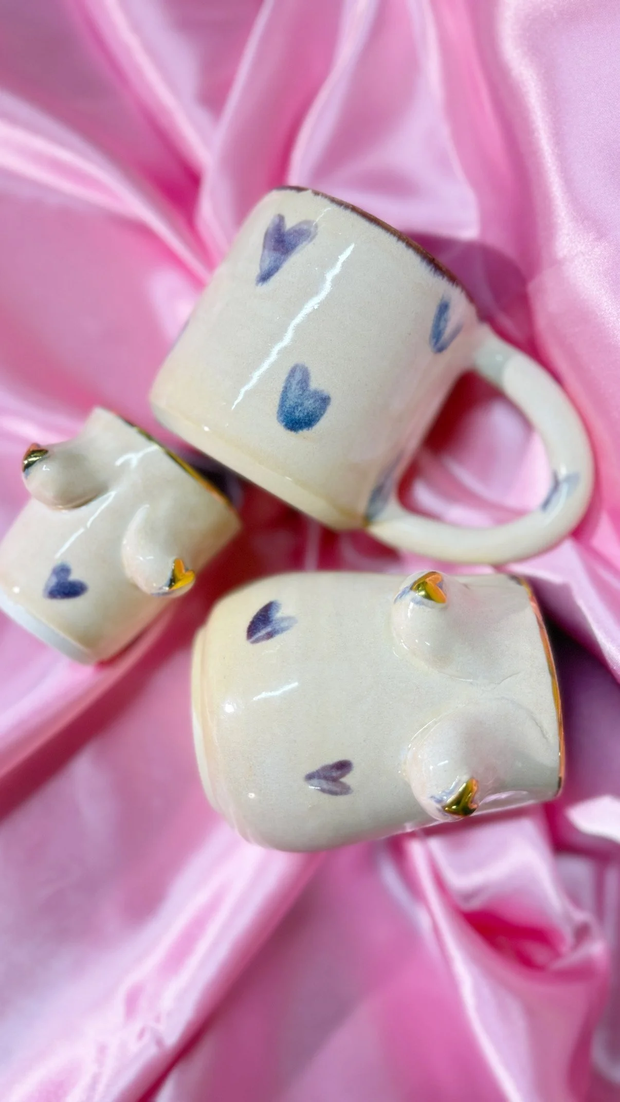 Purple Hearts Femme Porcelain Shot Cup