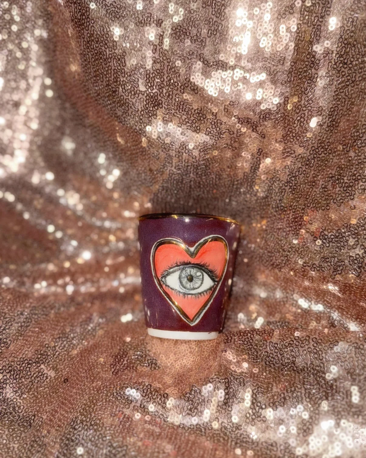 Heart Eye Porcelain Shot Cup