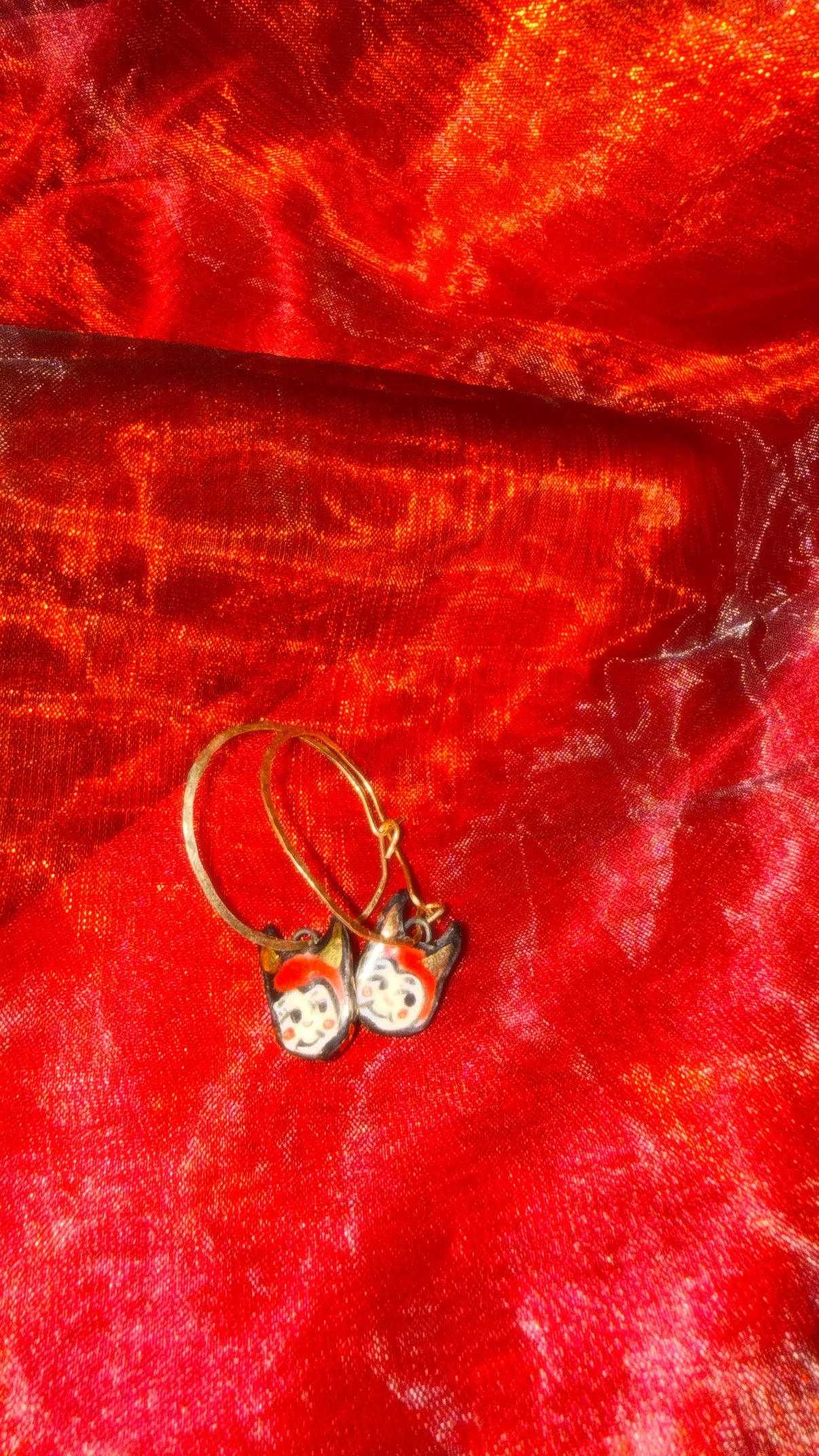 Devil Cupid Porcelain Earrings