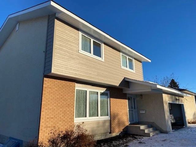 Khaki Brown Hardie Plank Front Facade In Edmonton