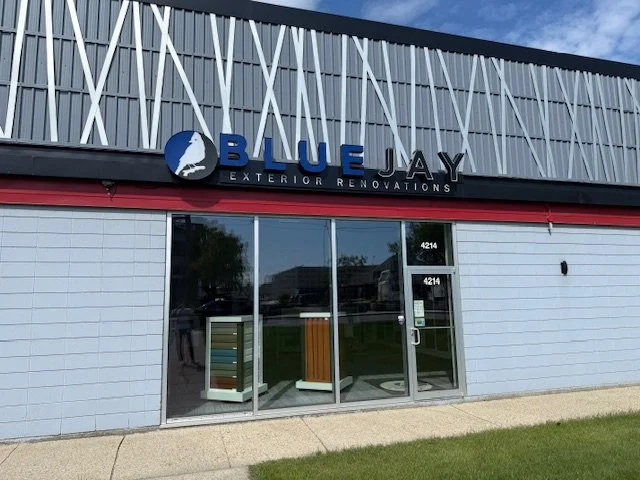 Exterior image of the Blue Jay Exterior Renovations office in Edmonton.