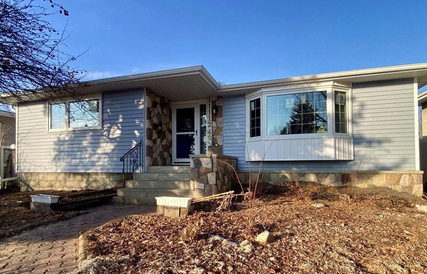 Royal Blue Gray Siding