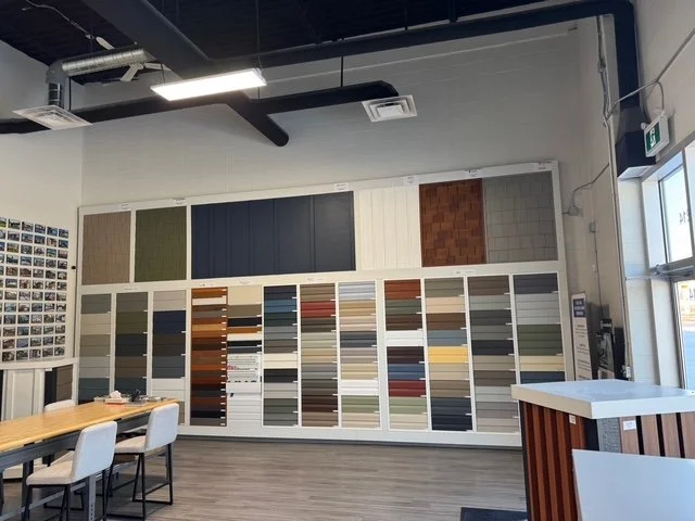 Siding Display Wall in Blue Jay's Showroom in Edmonton