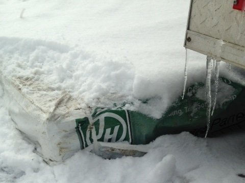 Let’s just say that this is NOT the right way to store Hardie siding.