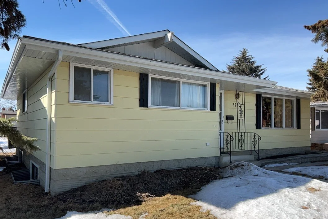 Edmonton bungalow renovation "before" we added the exterior insulation.