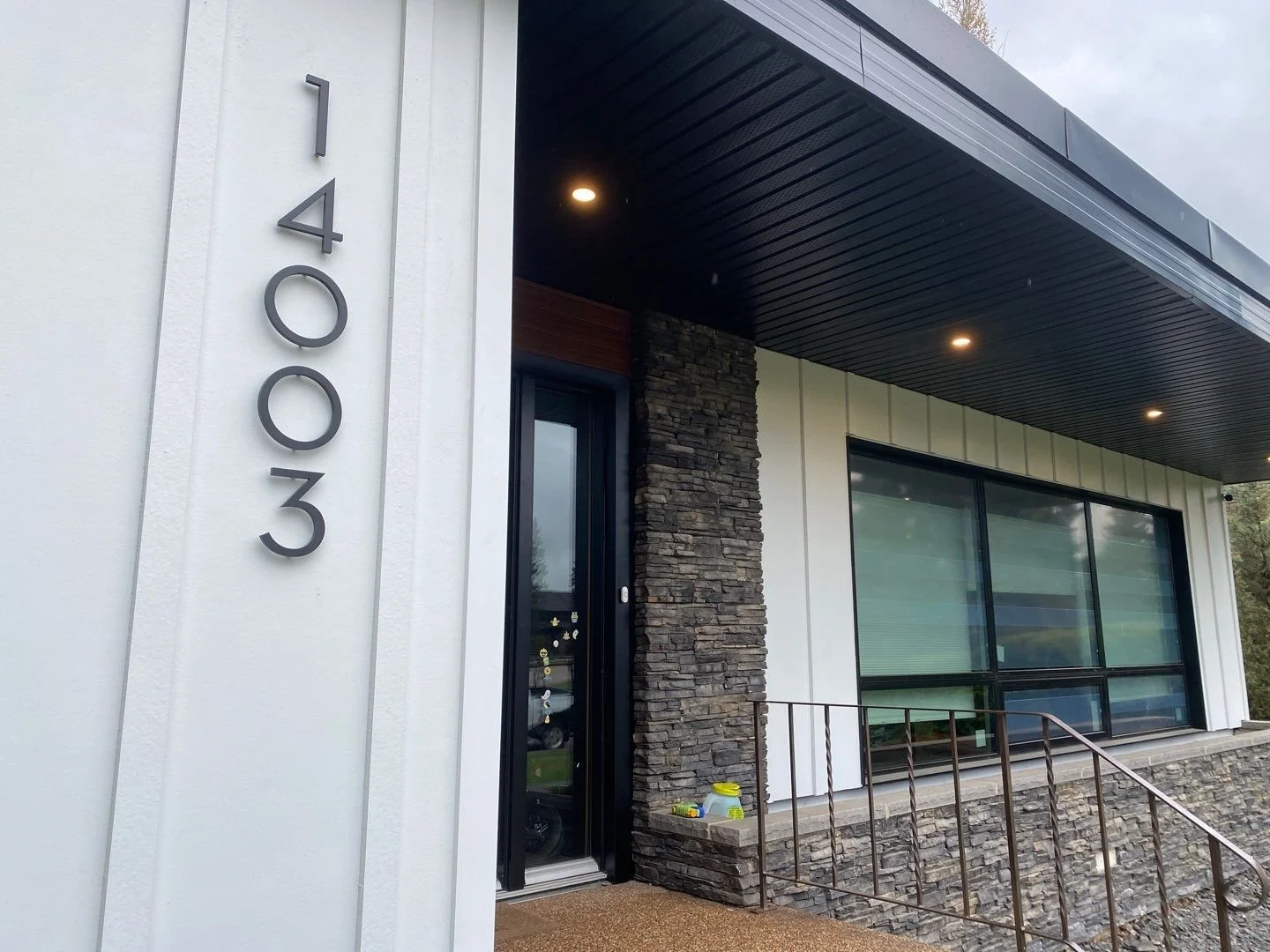 Aluminum soffit with potlights on a home in Edmonton AB.