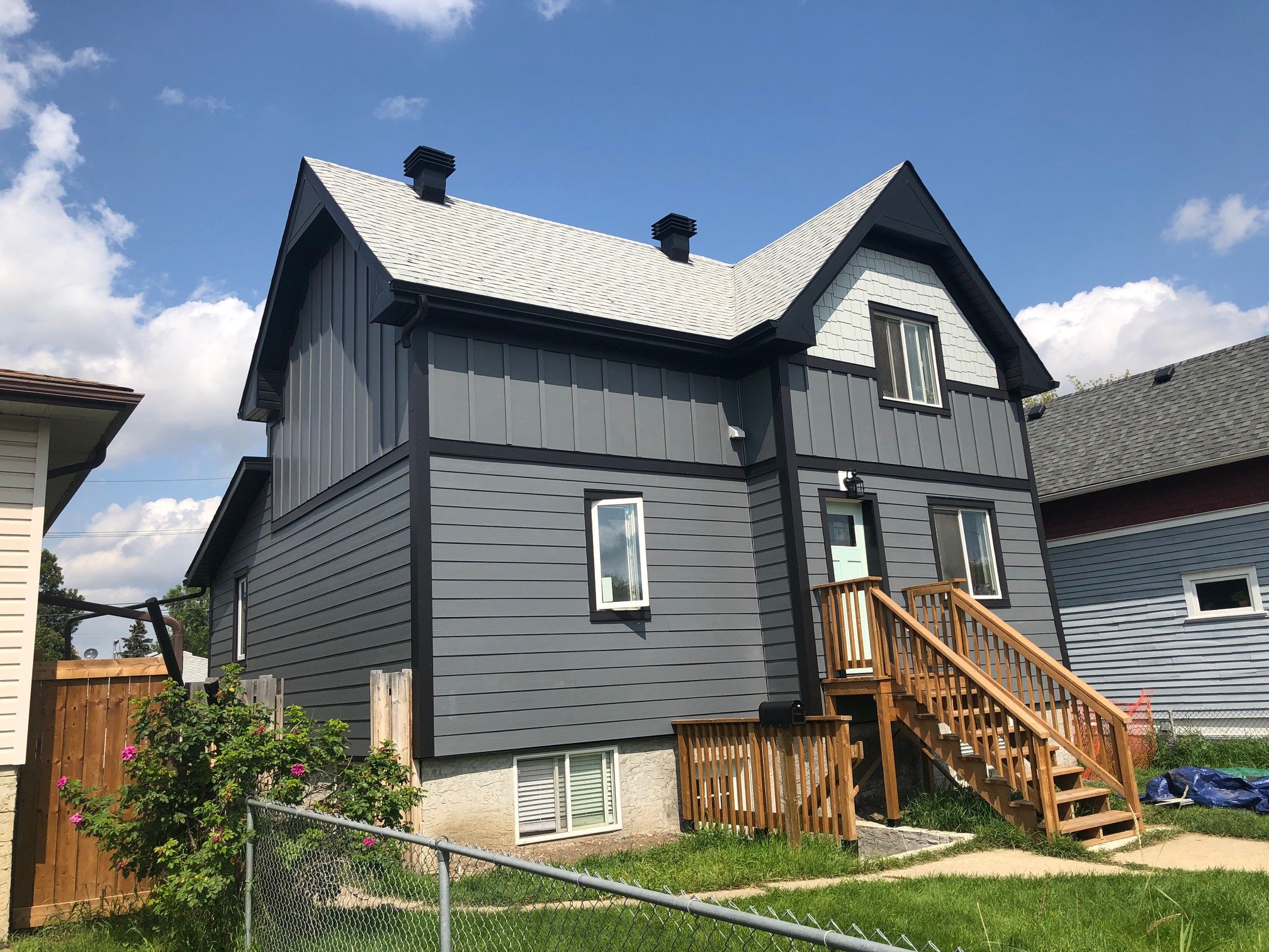 Unique Home Design in Night Gray Hardie Siding Edmonton