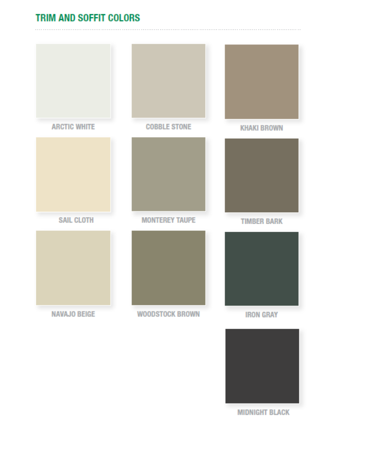 Trim Soffit Colours
