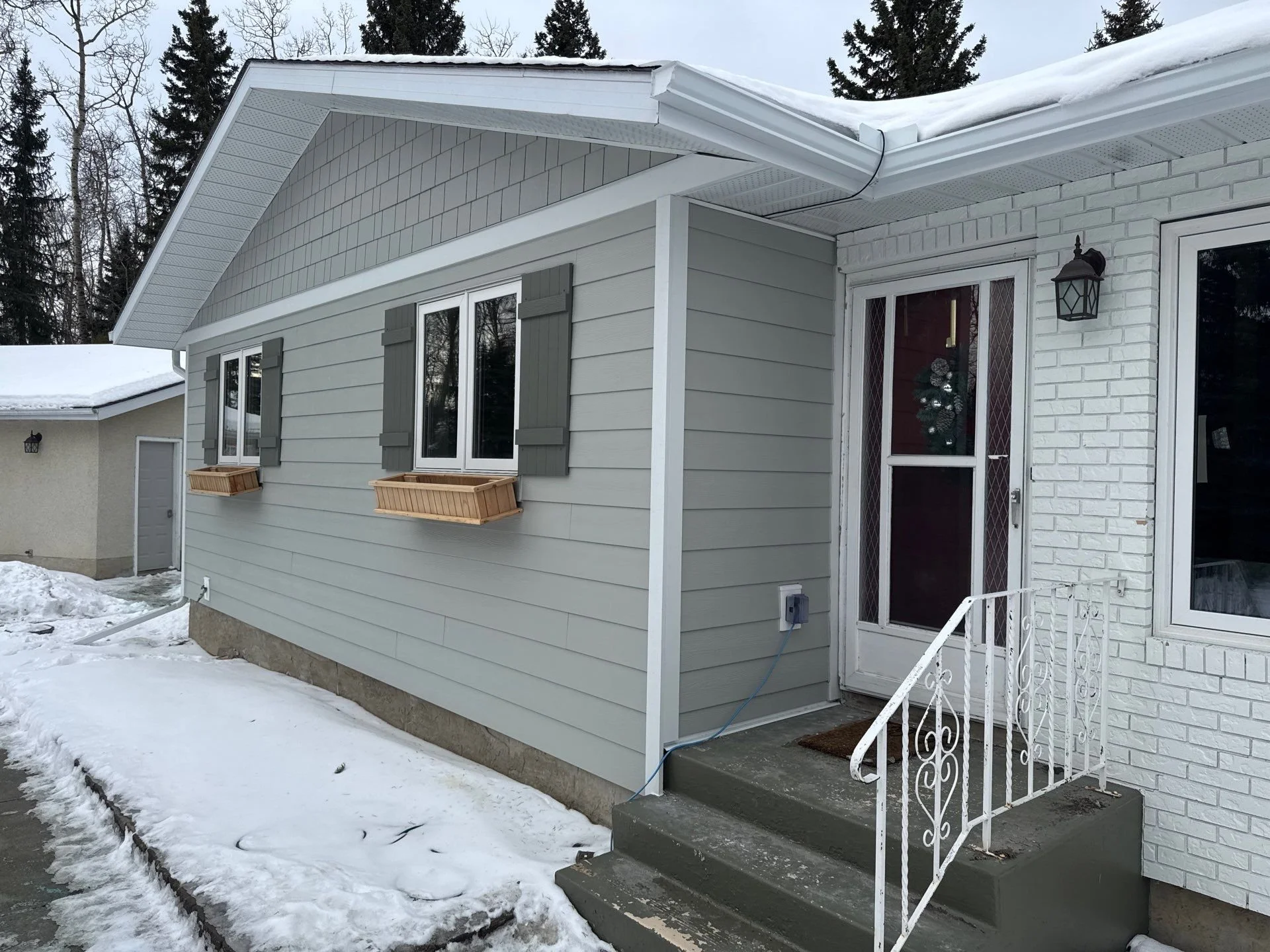 This photo shows a bungalow in process of being renovated in the Edmonton area.