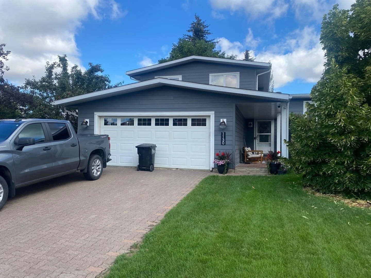 Hardie siding renovation on Edmonton home.