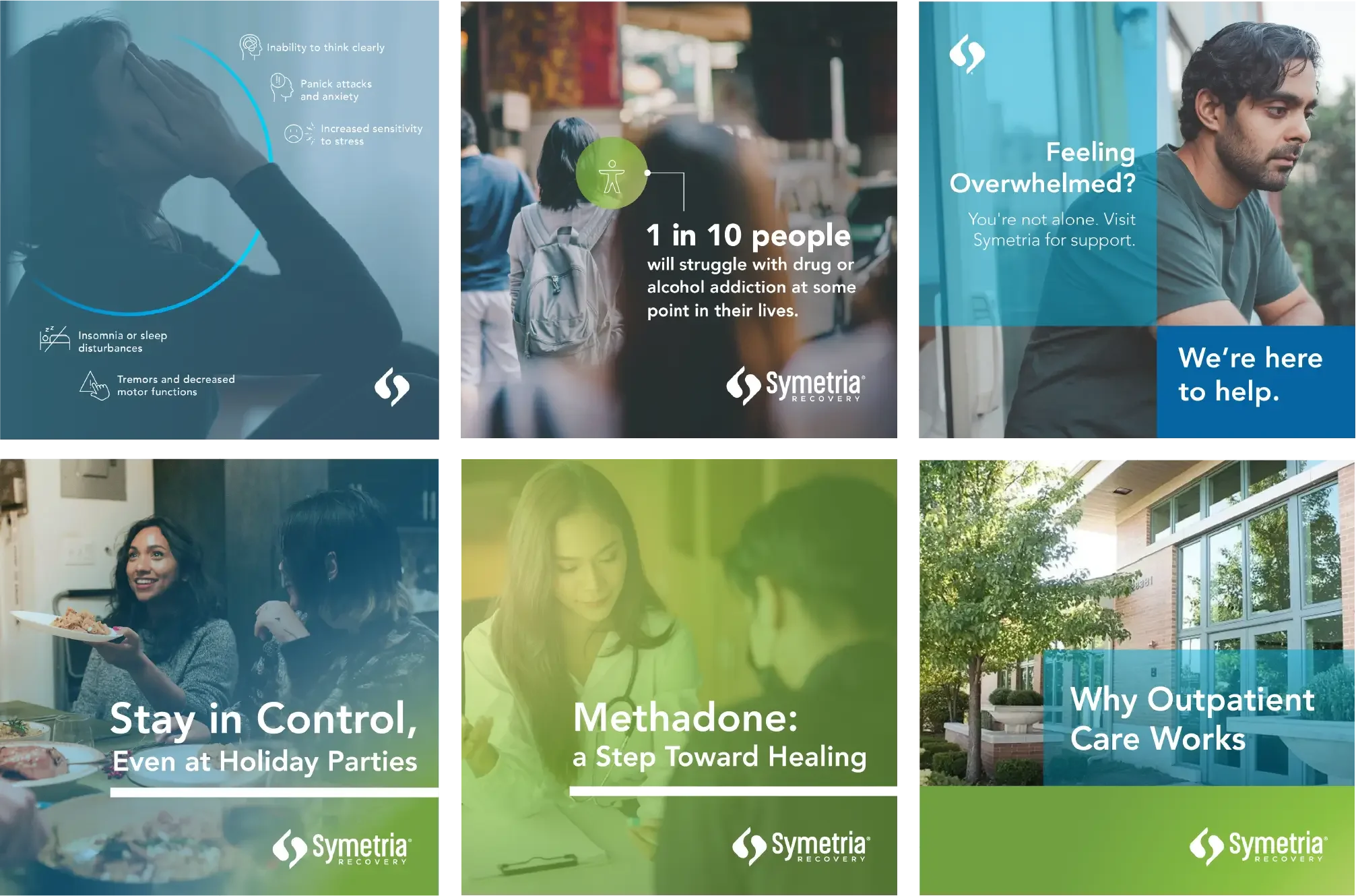 Suite of 6 social media posts with educational text and diagrams made by Sam Ferello