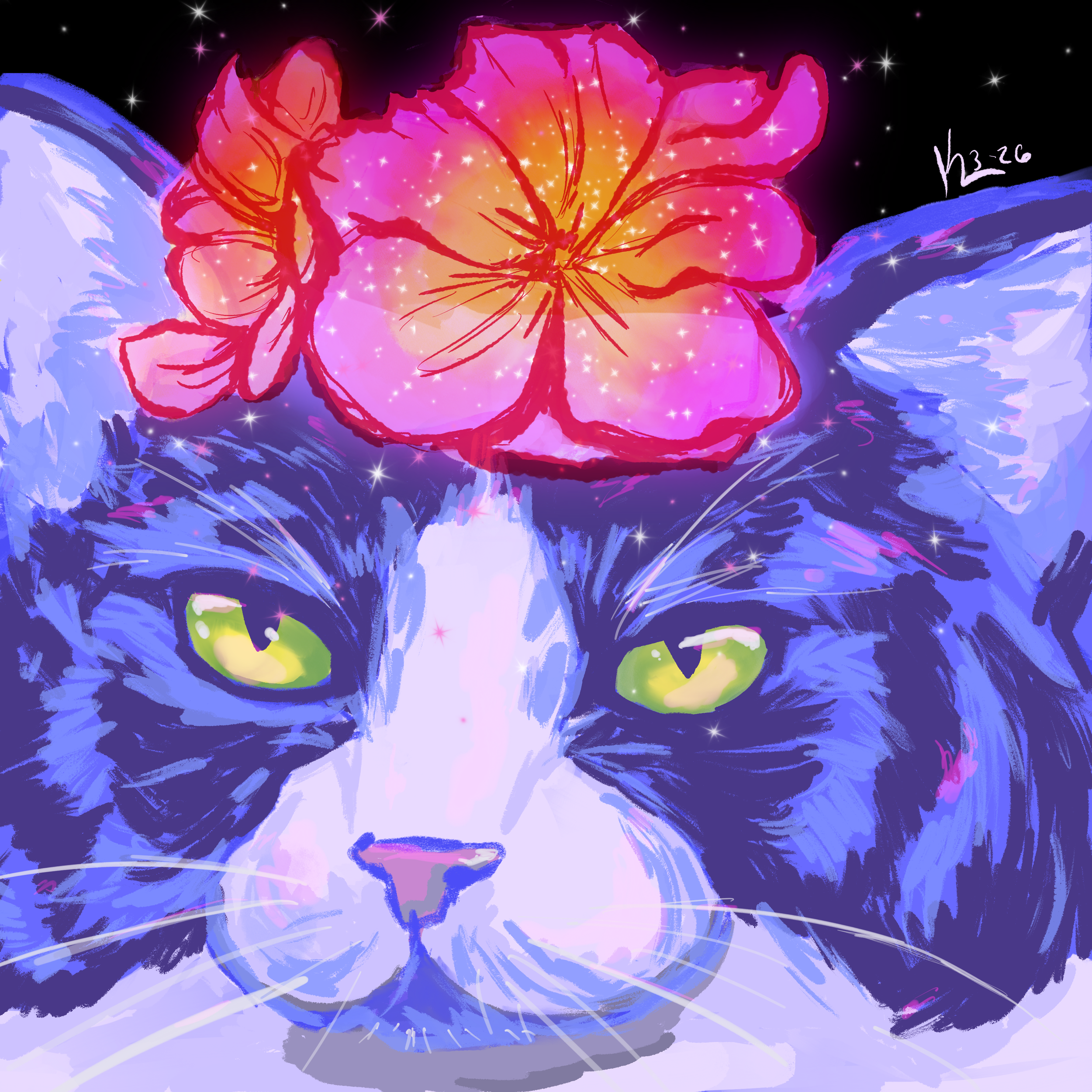 Grumpy Flower cat (Spring Collection Design)
