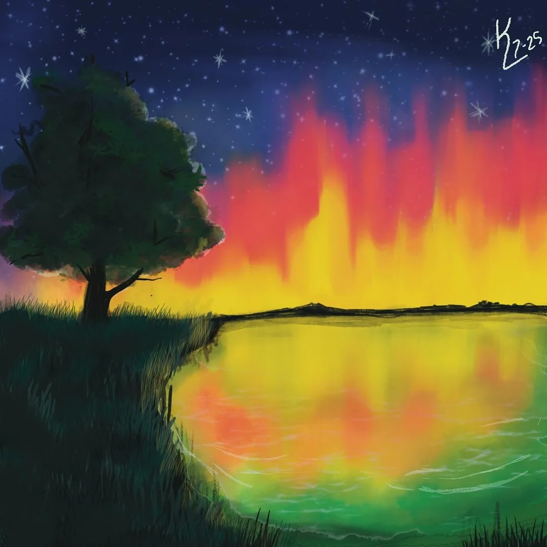 I decided to redo this digitally the other day but I chose not to look at the reference picture (photo 3) during the digital painting. Original picture is one I saw on a Facebook page of the coast of #capebretonisland so apologies I don&rsquo;t have 