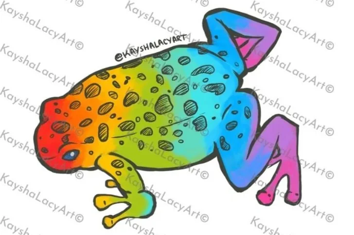 Small Rainbow Holographic Frog (2.5 in)