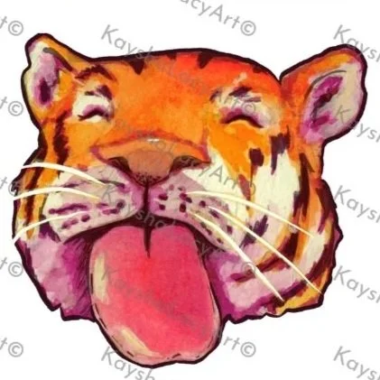 2.5in Holographic Vinyl Tiger Kisses Sticker