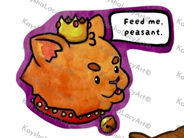 2.5in Holographic Vinyl King Jingles Cat Sticker