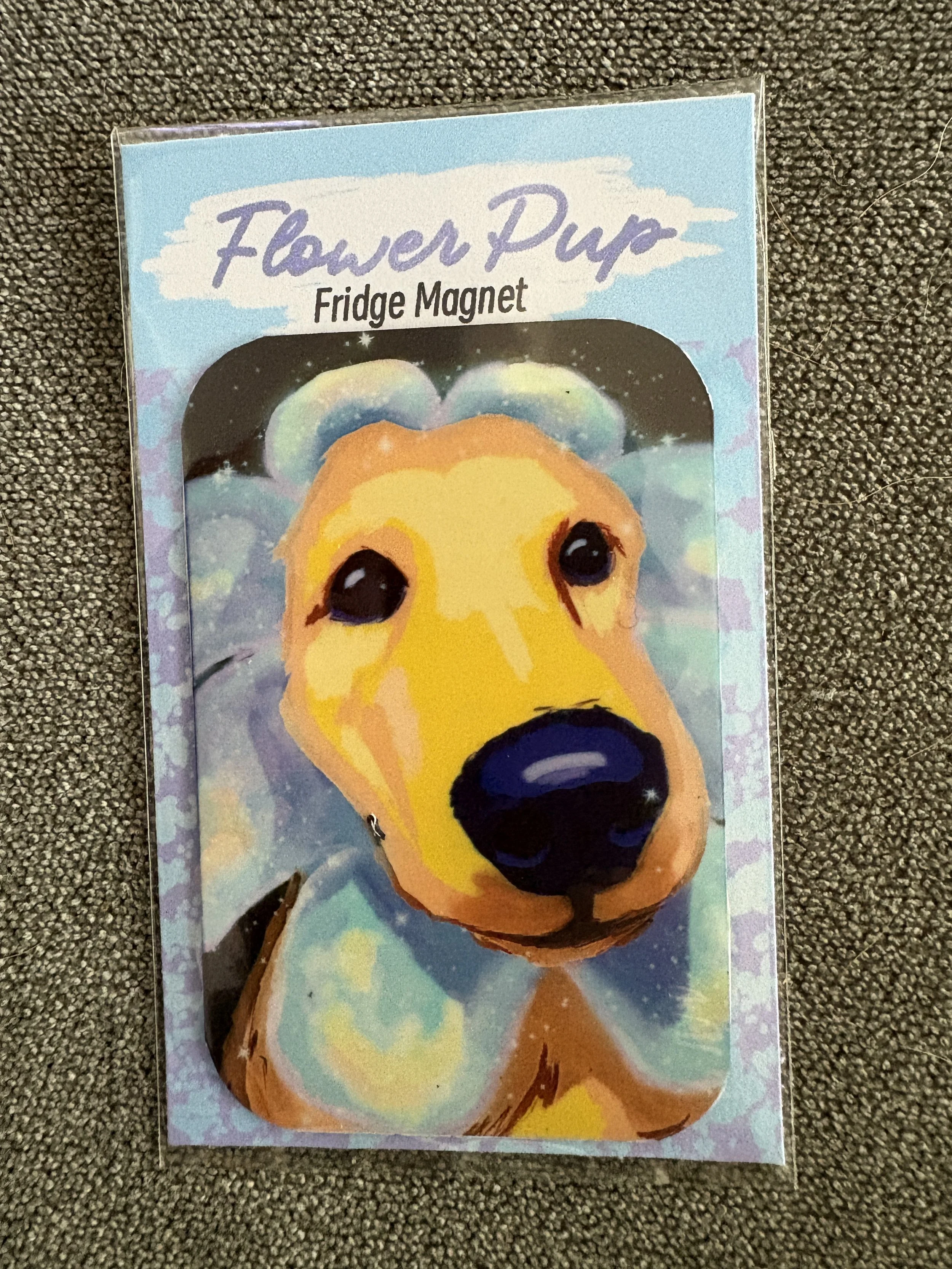 Flower Pup Fridge 2x3in Magnet