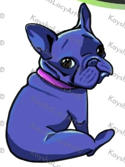 Holographic Purple Frenchie Vinyl Sticker French Bull Dog