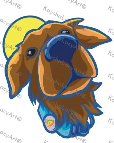 Holographic Close Snoot Golden Retriever Vinyl Sticker