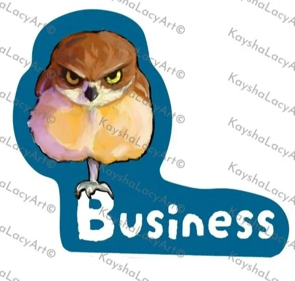 Owl Standing on Business Rainbow Holographic Vinyl Sticker