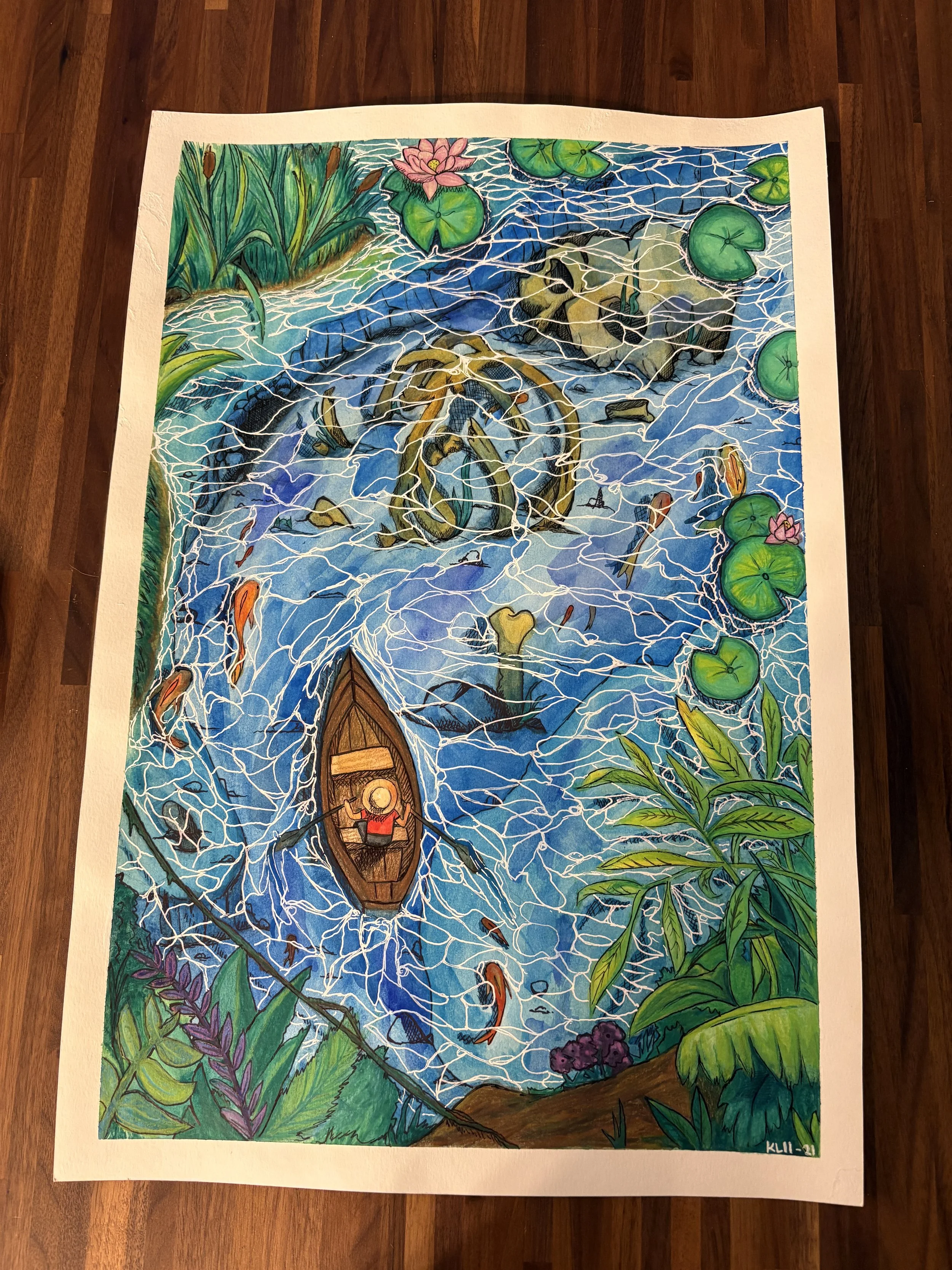 "Watery Grave" Original Watercolor Painting by Kaysha Lacy