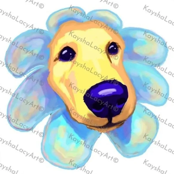 Holographic Flower Pup Vinyl Sticker