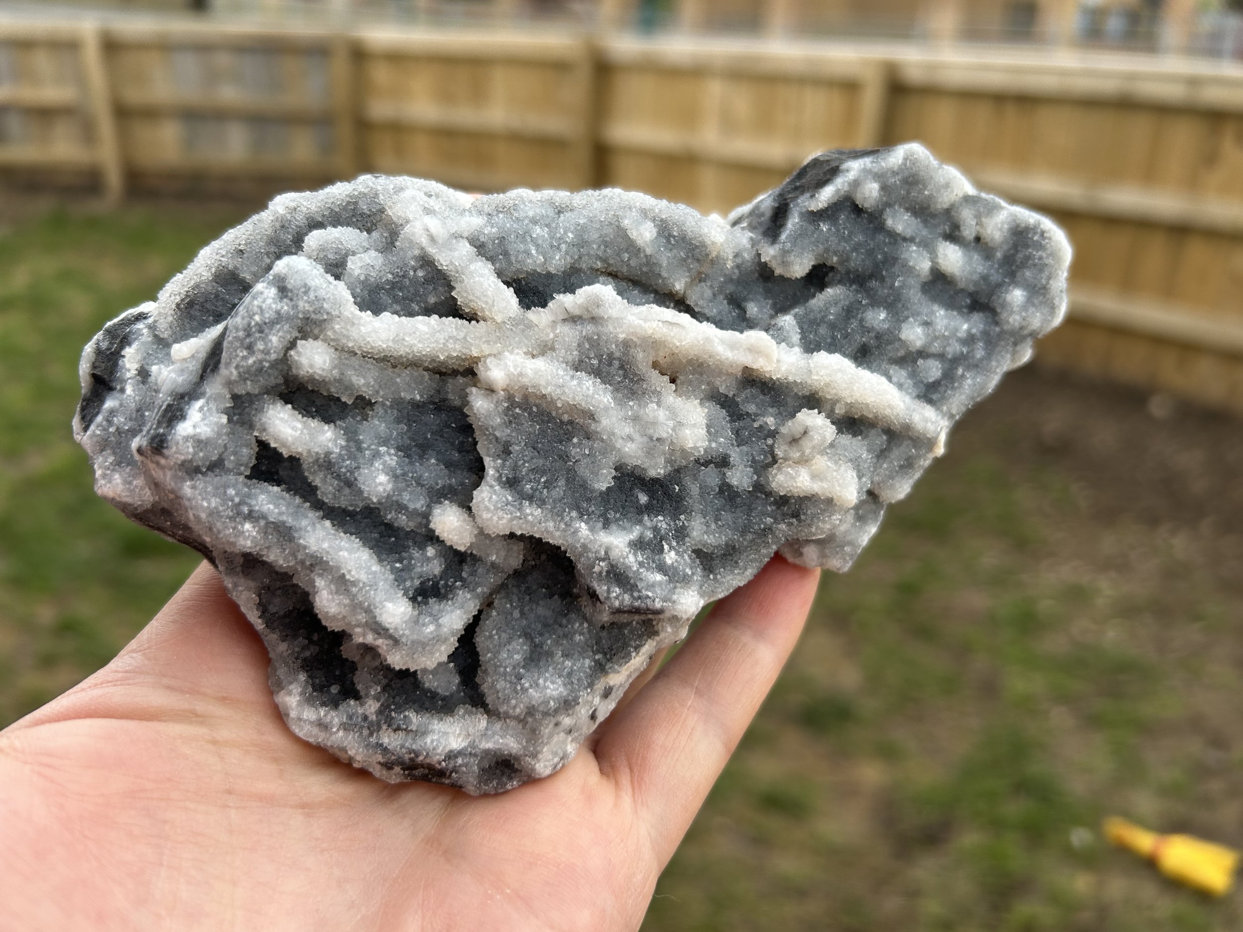 Druzy quartz on chalcedony