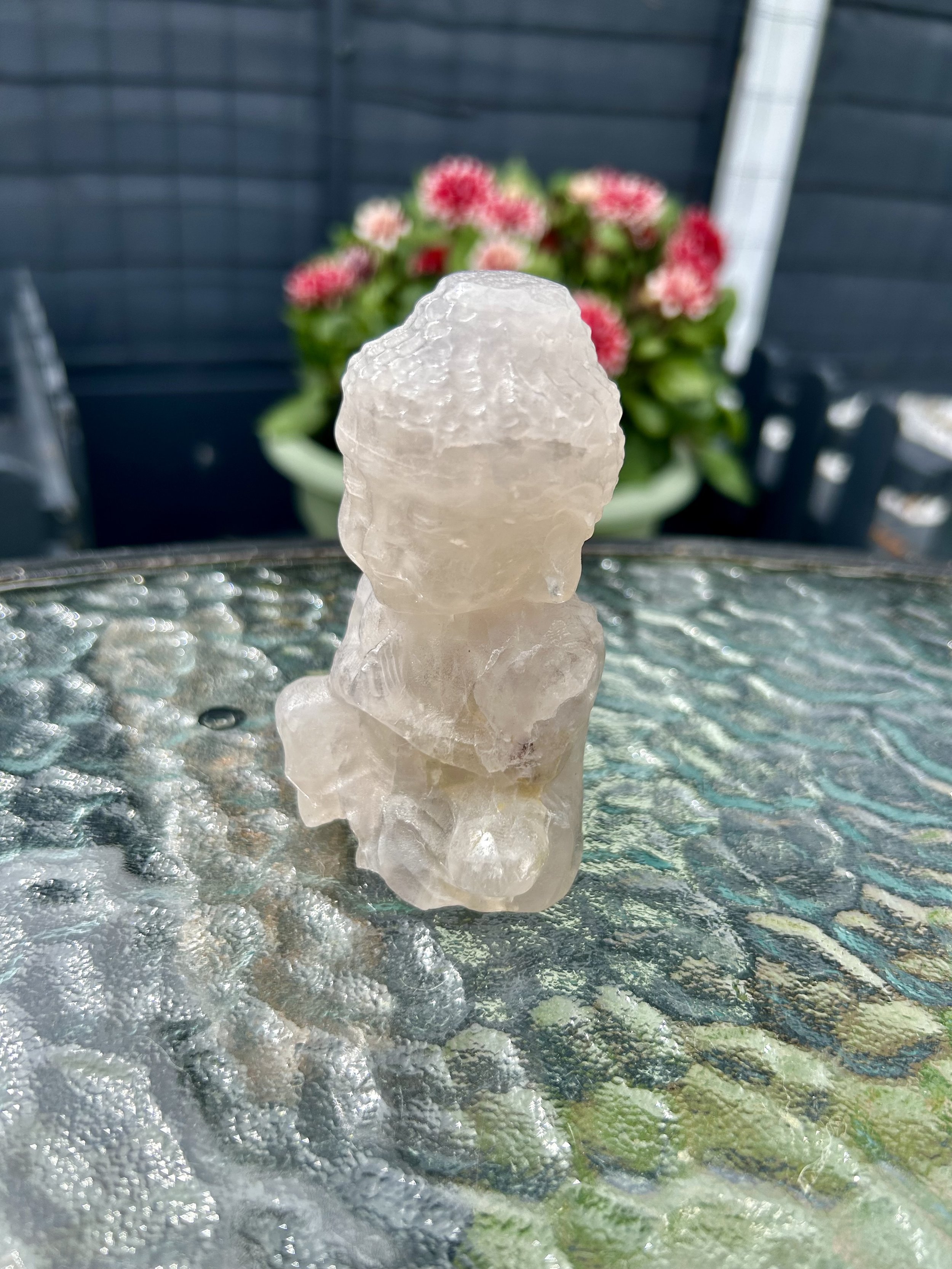blue rose quartz buddha