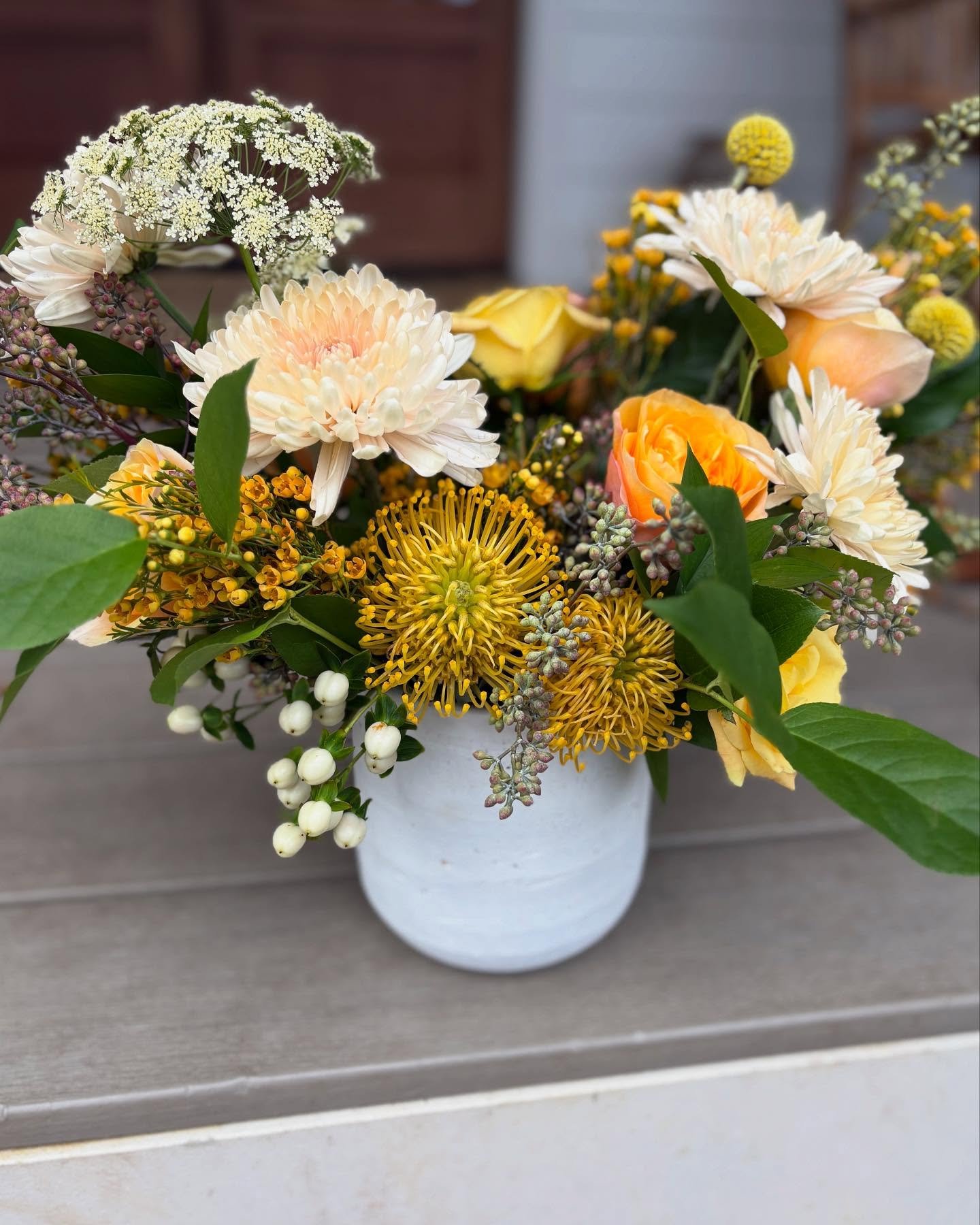 First sympathy arrangement I&rsquo;ve ever done.  It felt really meaningful to do something in honor of someone&rsquo;s life.