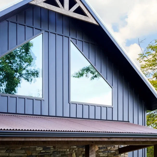 Shaped Windows in Classic Bronze