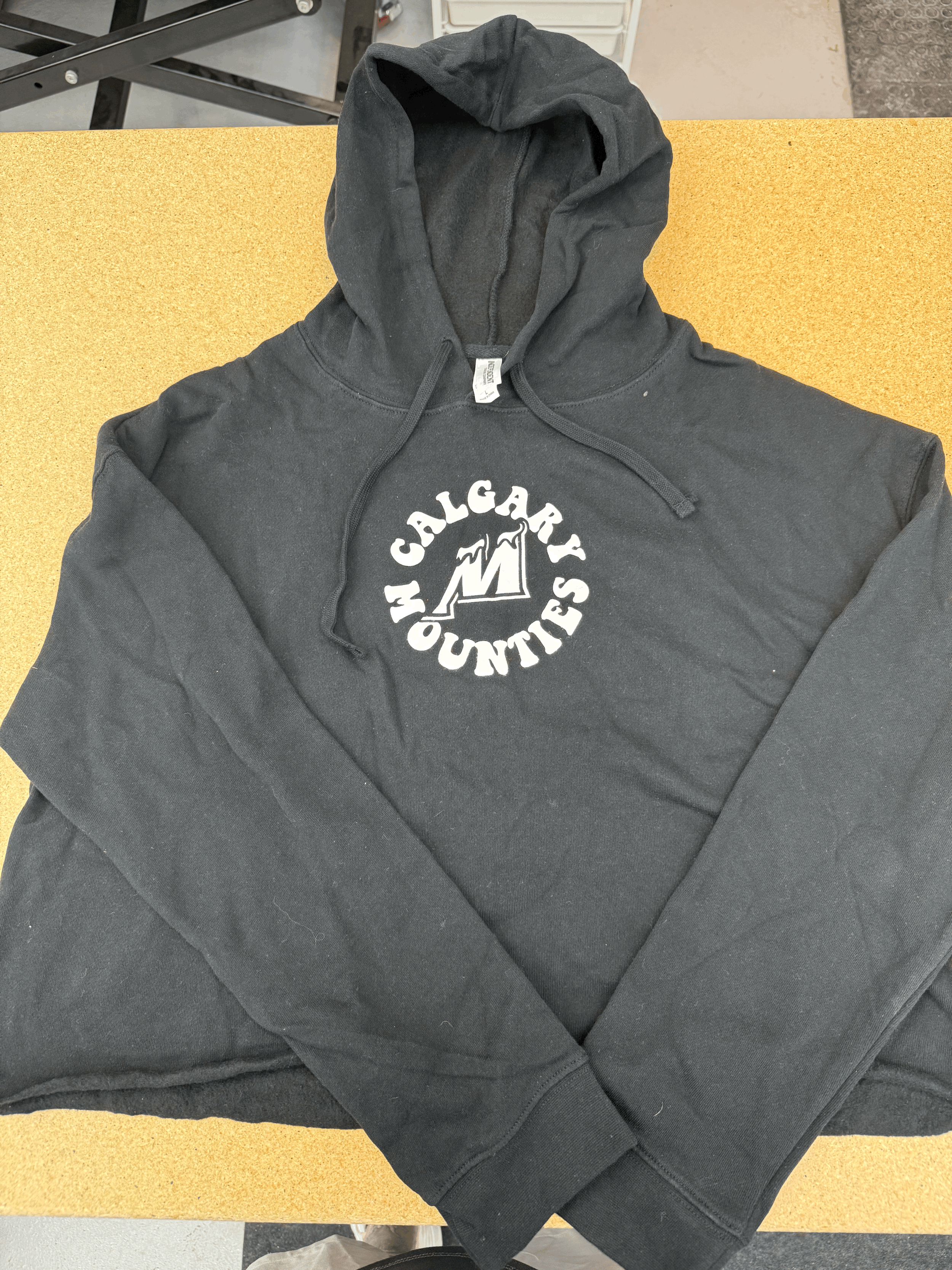 Cropped Hoodie Black-WOMENS