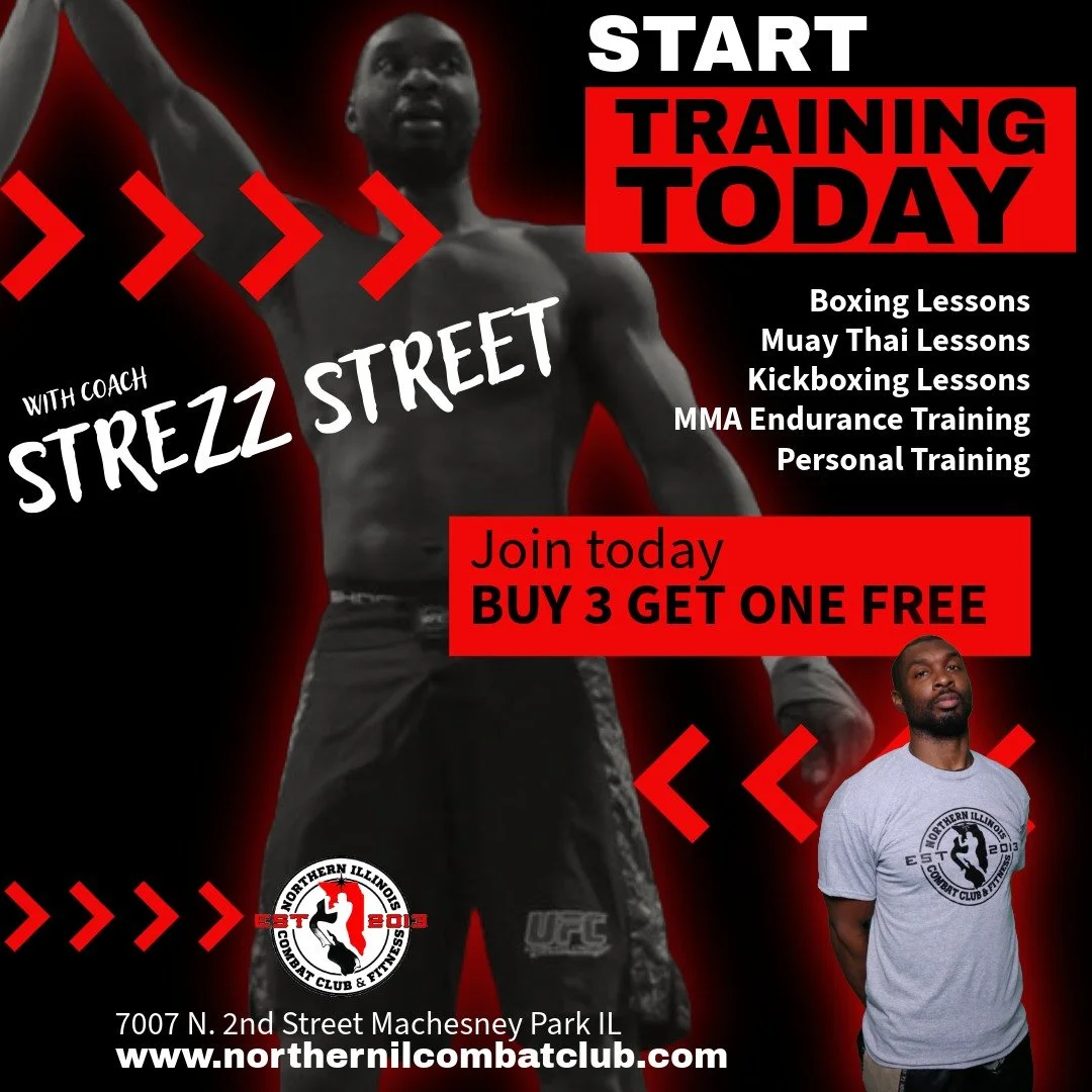 🥊 NOVEMBER SPECIAL &mdash; PRIVATE LESSONS WITH STREZZ STREET 🥊

Work 1-on-1 with Coach Strezz Street and take your skills to the next level! Whether you&rsquo;re sharpening your boxing, tightening up your technique, or building all-around conditio
