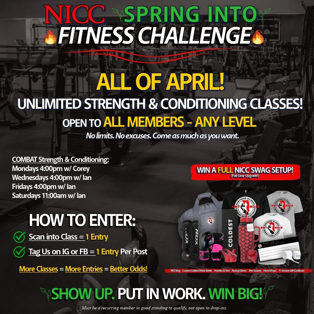 🔥 SPRING INTO FITNESS CHALLENGE &ndash; with NICC 🔥

We&rsquo;re turning up the heat this April&hellip; and giving away a FULL NICC SWAG SETUP!

Beginning April 1st, 2026 (no foolin') For the entire month, ALL MEMBERS&mdash;no matter your level of 
