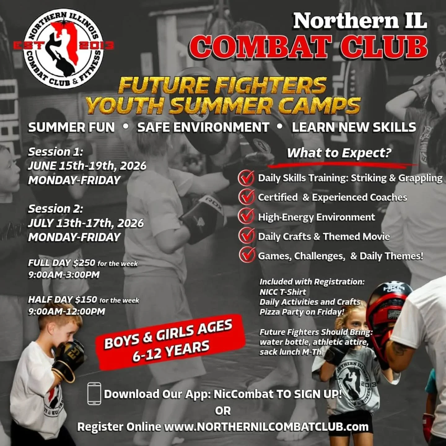 ⚡️ THIS SUMMER... LET THEM TRAIN LIKE A CHAMPION ⚡️

Our Youth Summer Camps are packed with:
🥊 Boxing &amp; martial arts basics
🔥 Wrestling &amp; Grappling Fundamentals
🏃 Fun games &amp; obstacle challenges
🎨 Crafts
🎥 Movie time
🏆 Contests &amp