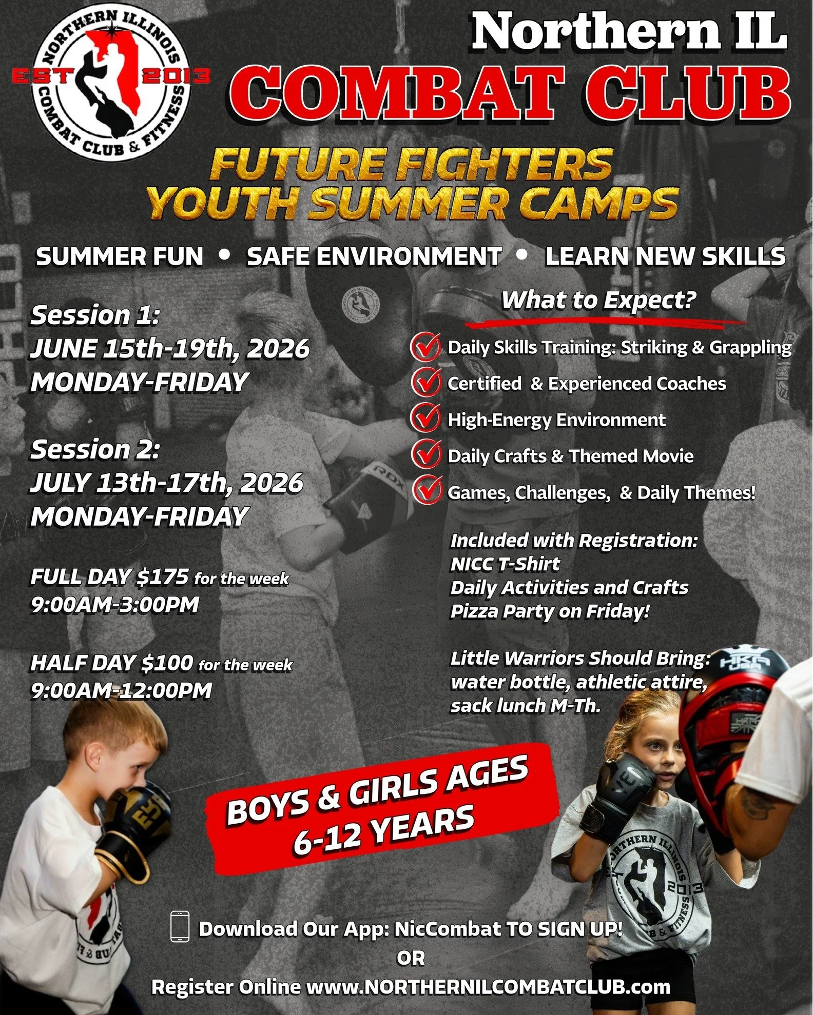⚡️ THIS SUMMER... LET THEM TRAIN LIKE A CHAMPION ⚡️
Our Youth Summer Camps are packed with:
🥊 Boxing &amp; martial arts basics
🔥 Wrestling &amp; Grappling Fundamentals
🏃 Fun games &amp; obstacle challenges
🎨 Crafts
🎥 Movie time
🏆 Contests &amp;