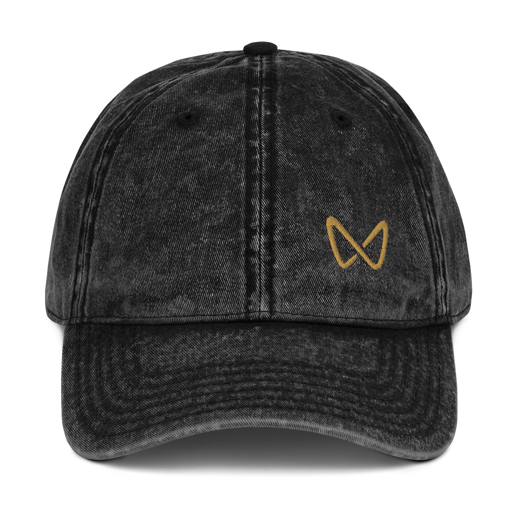 Denim with Gold Logo Embroidery Hat