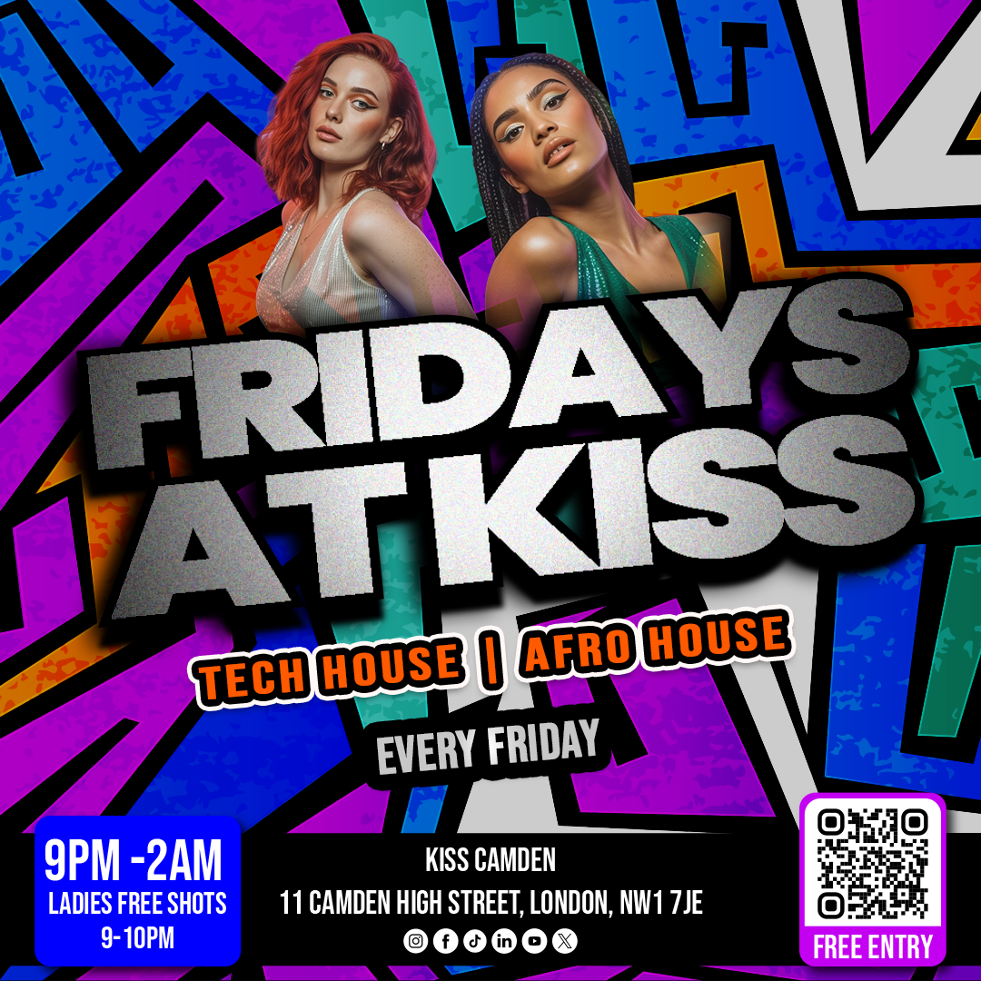 FRIDAYS AT KISS – Tech House & Afro House All Night | Every Friday