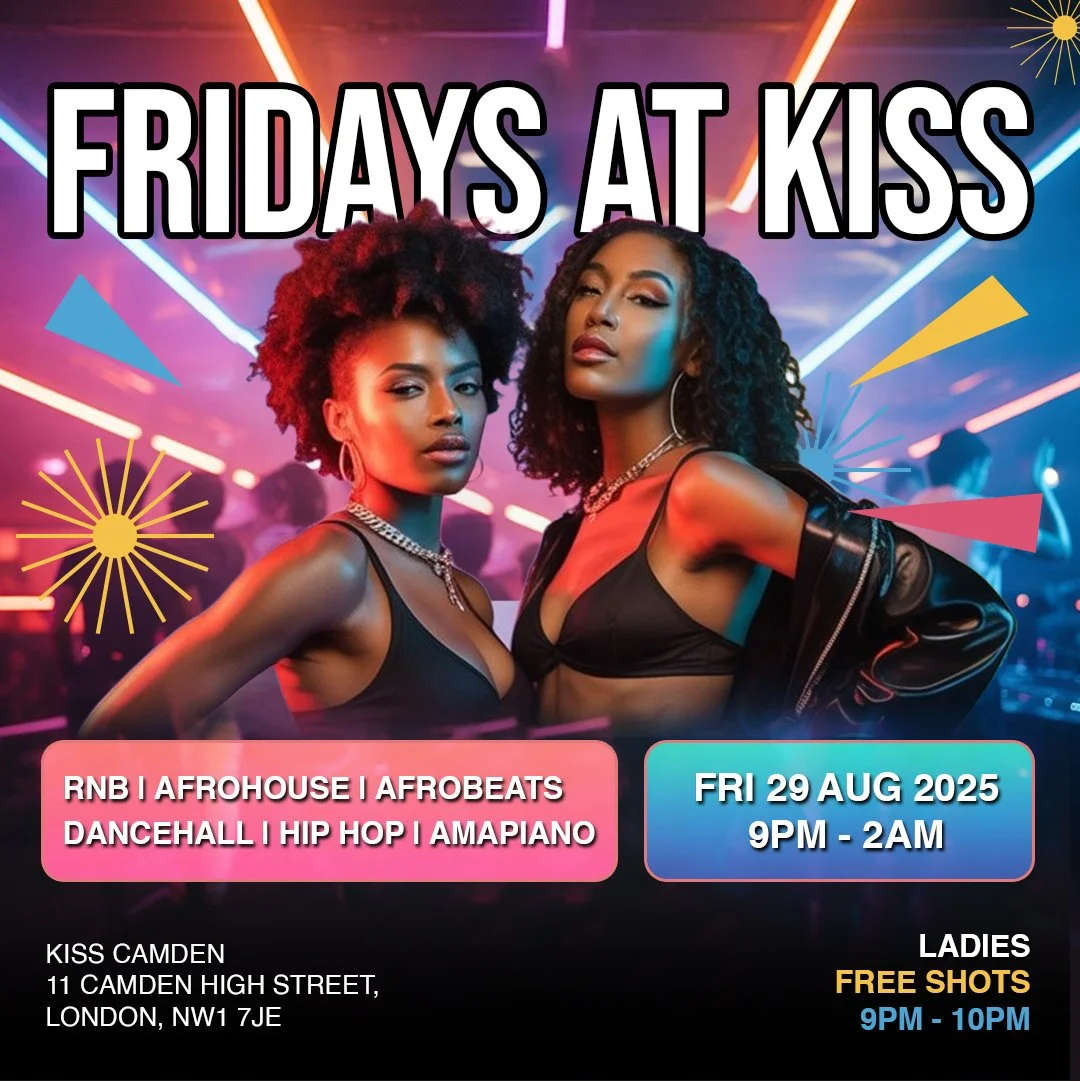 Fridays at Kiss – Friday 29th August | RnB, Afrobeats, Hip Hop, Amapiano