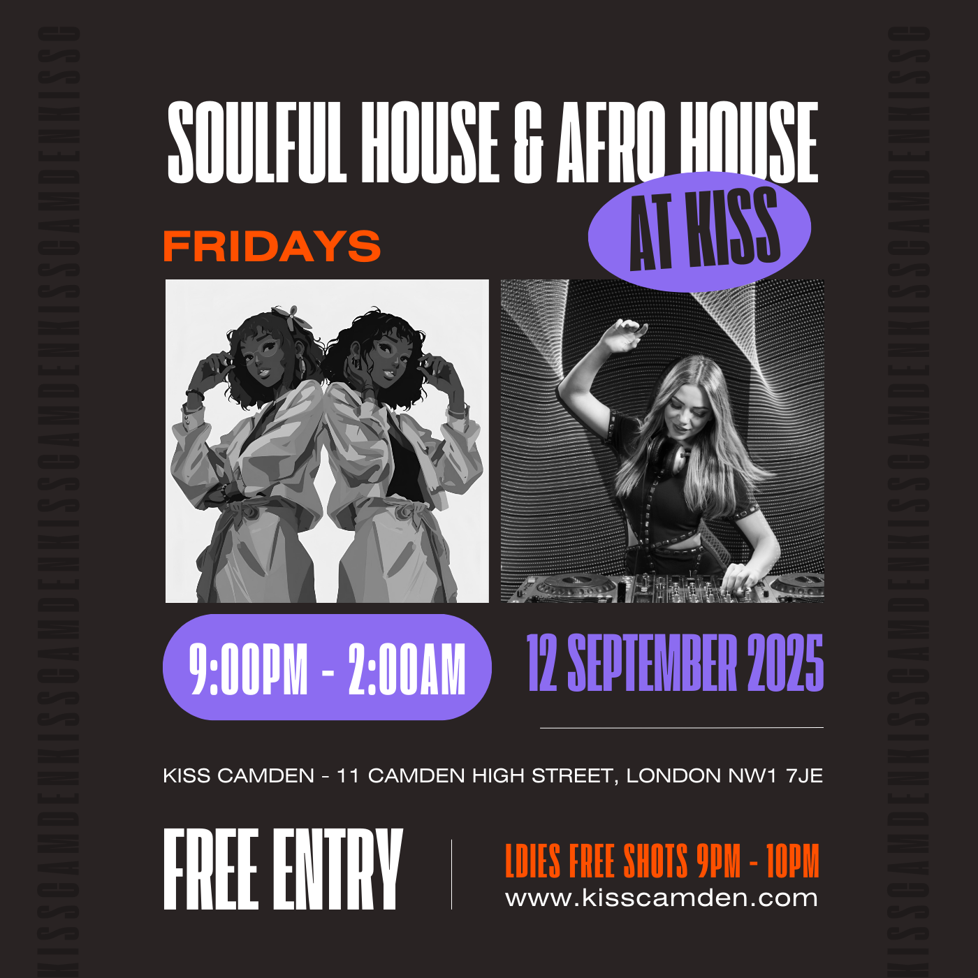 Soulful House & Afro House at KISS Camden | Friday 12 Sept 2025