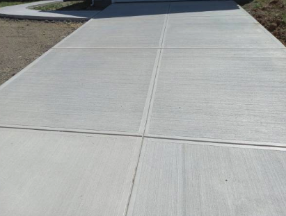 Concrete driveway with expansion joints