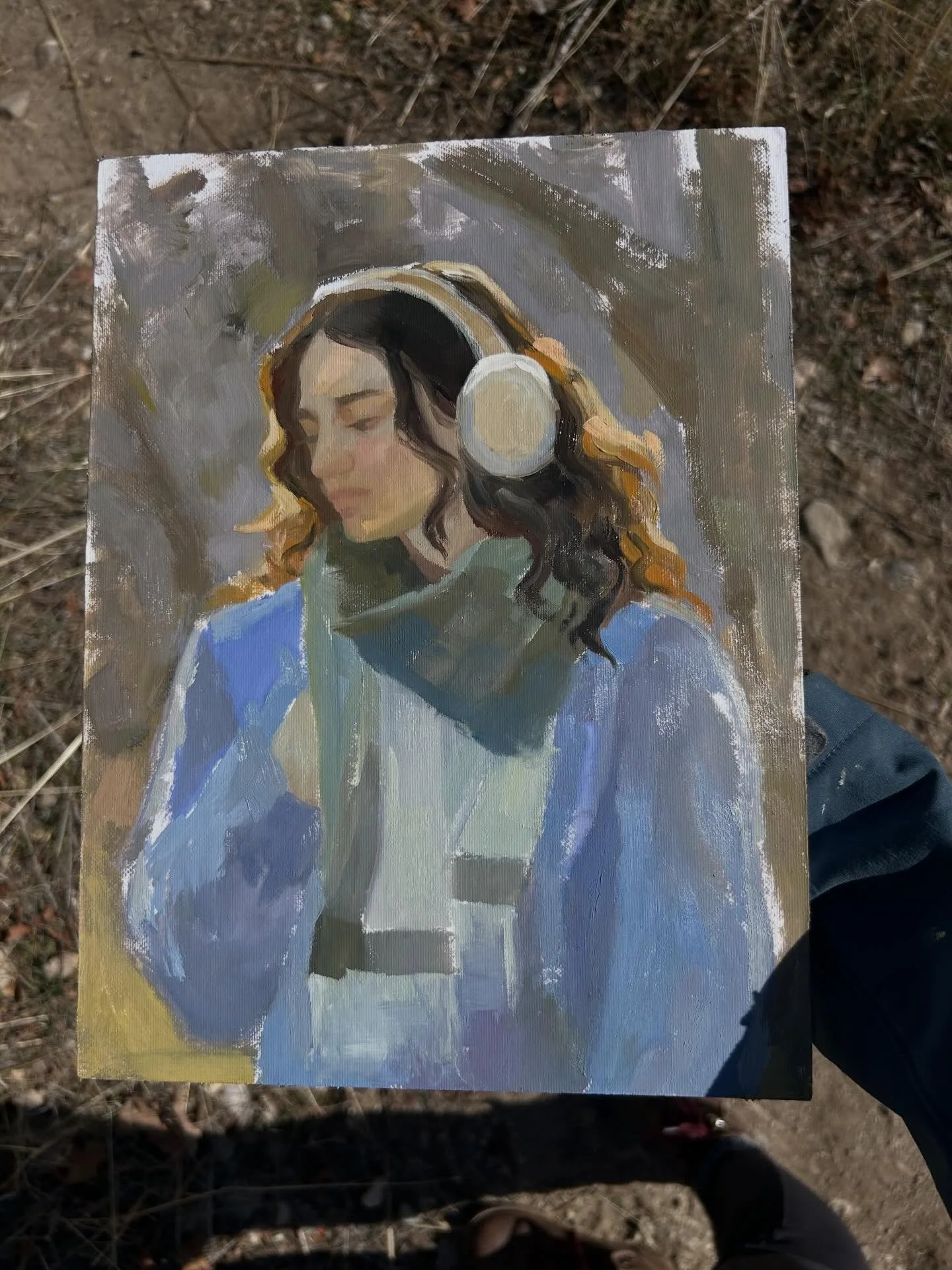Yesterday I got to join a bunch of artists in alpine with @strada.easel and do some painting. It was great to see so many friends and make some new ones! @artmodel_sarah did an amazing job! Now just to finish the painting ✨