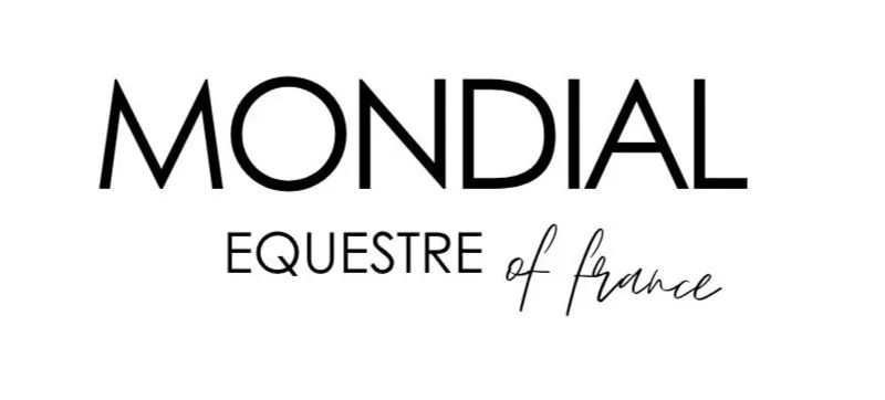 Logo with the letters ME stylized in a geometric design, with the text 'MONDIAL EQUESTRE of france' below.