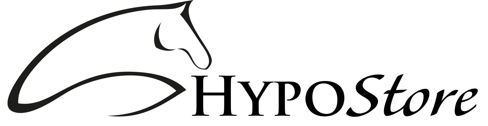 Logo für HYPOStore mit einem stilisierten Pferdekopf und dem Namen des Geschäfts.