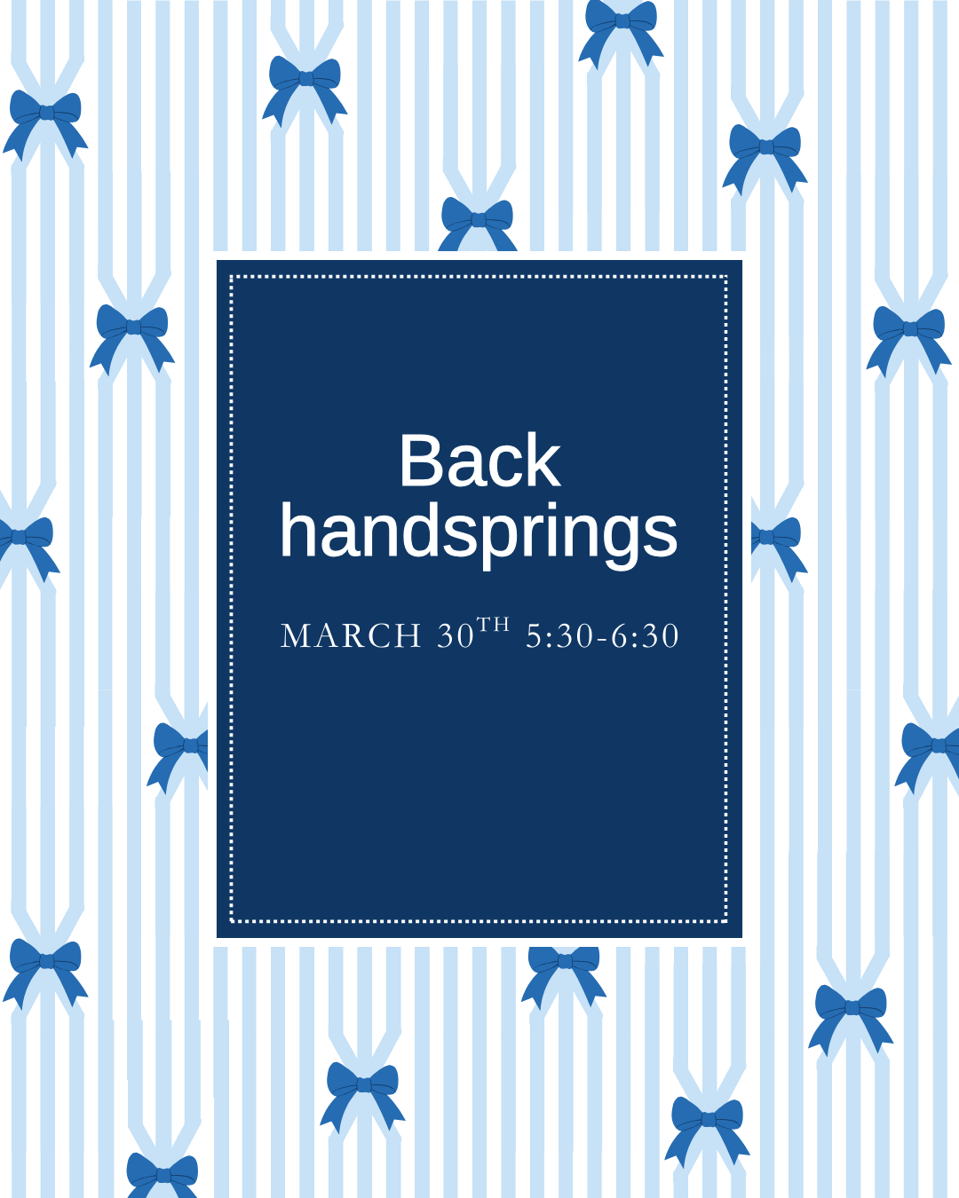 Spring Break Back Handspring Class