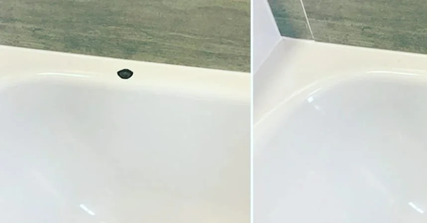 Renovations off to a rough start? Drop the hammer 🔨  knick the corner....Let the experts step in and bring it back to new and get your project back on track...

#bath #acrylic #renovation #epoxyresin #epoxycoating #chiprepair #tileshower #https://ww