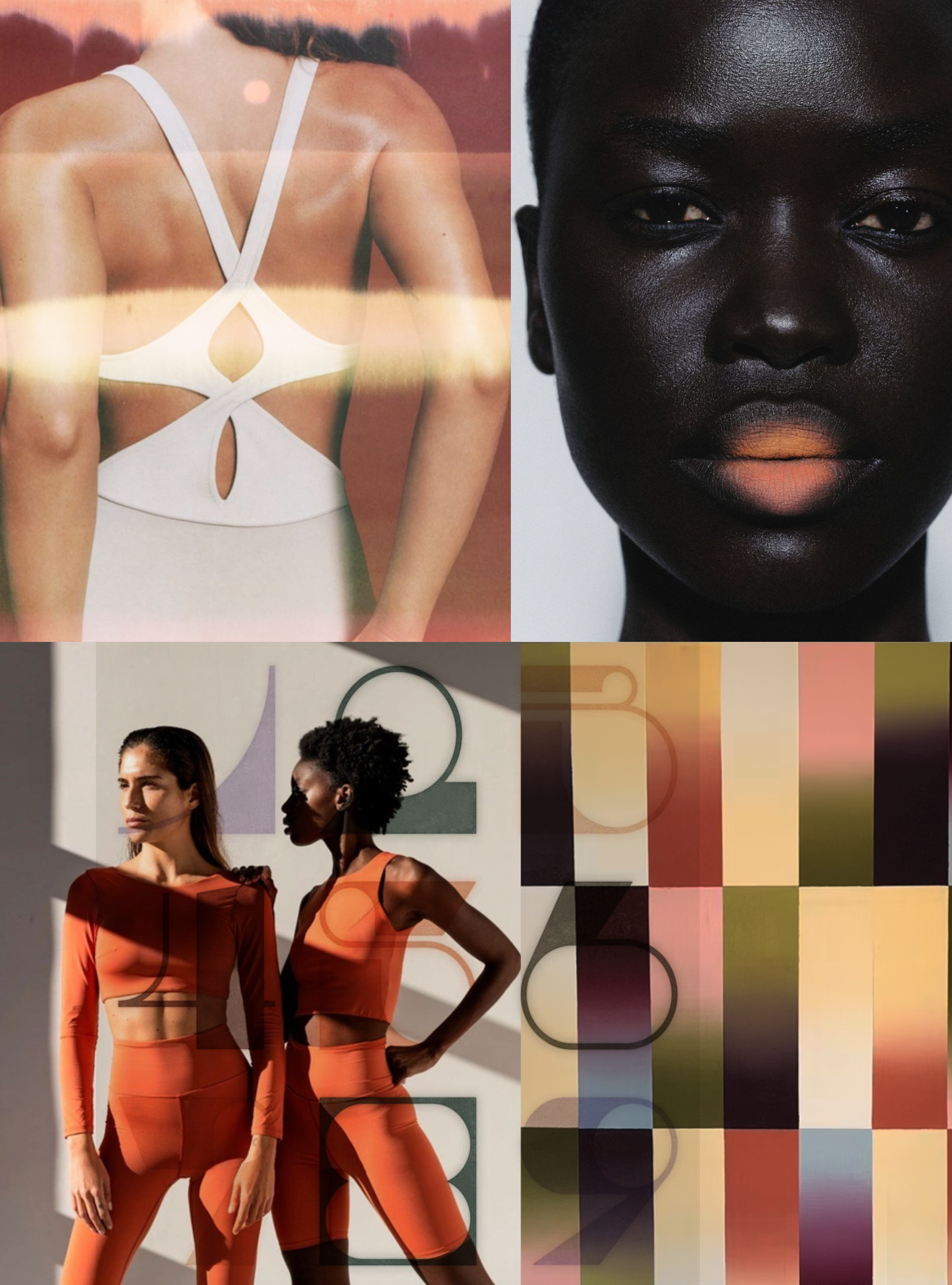 Active moodboard pattern and color trends stripes, soft blends