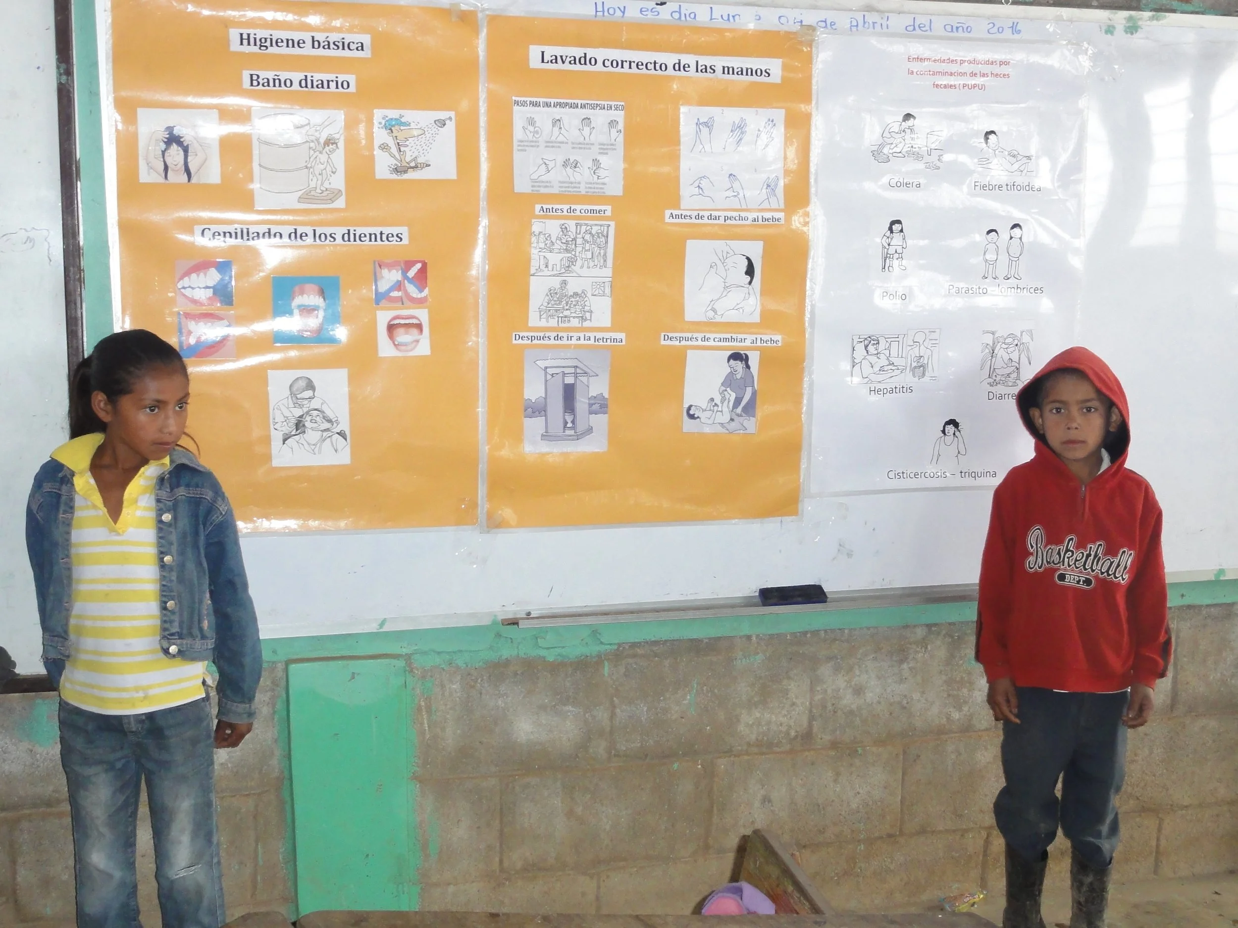  school children learning about sanitation and healthcare 