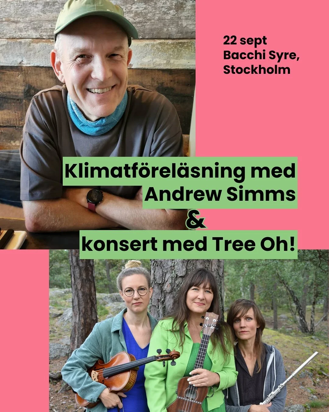 Kom p&aring; p&aring; f&ouml;rel&auml;sning och konsert! 🎶
Vad &auml;r fossilreklam och hur driver den p&aring; klimatkrisen? Kom till Bacchi Syre i Stockholm den 22 september och lyssna p&aring; Andrew Simms n&auml;r han ber&auml;ttar om sin senast