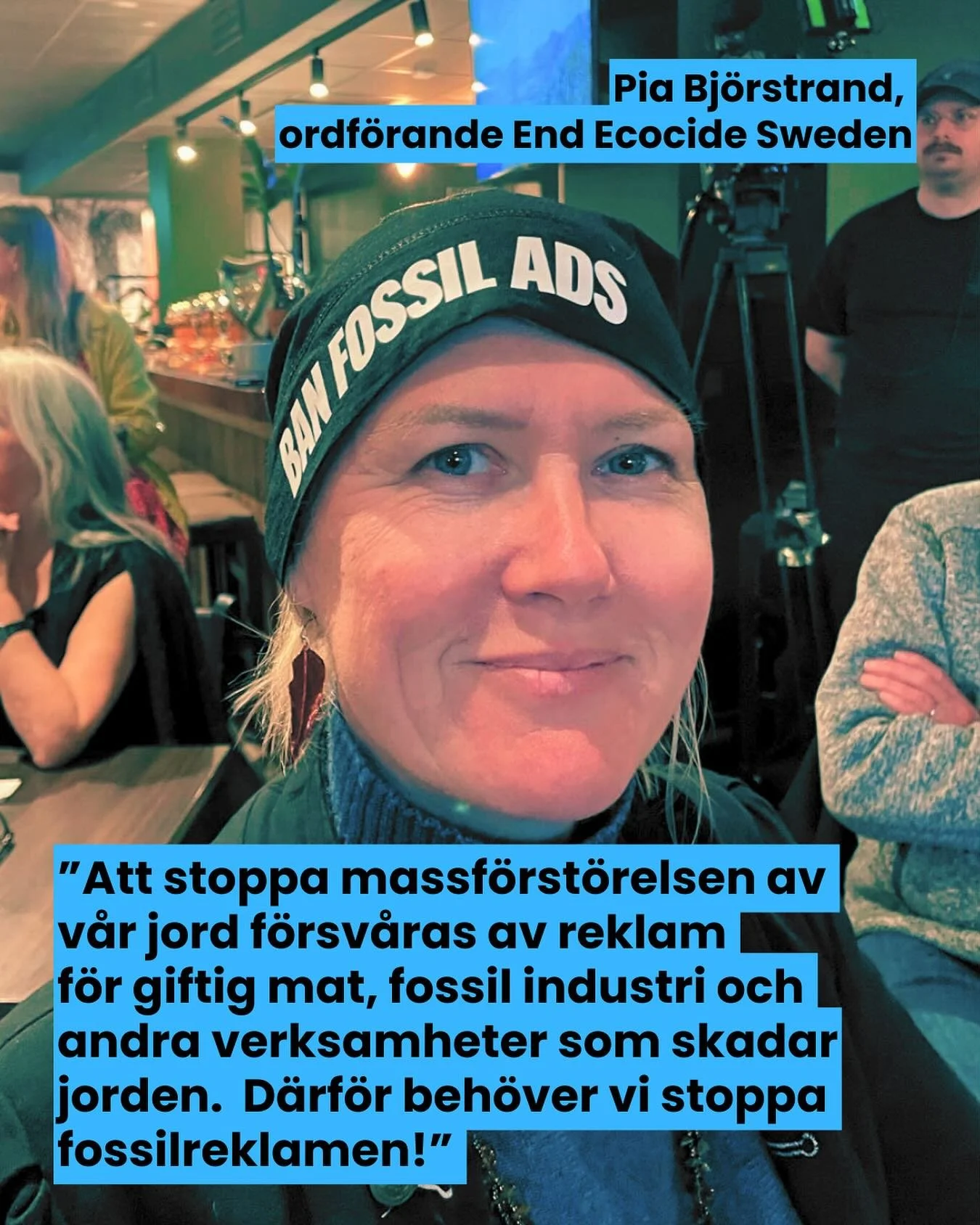 Tycker du precis som Pia Bj&ouml;rstrand p&aring; @endecocidesweden att fossilreklam ska f&ouml;rbjudas?