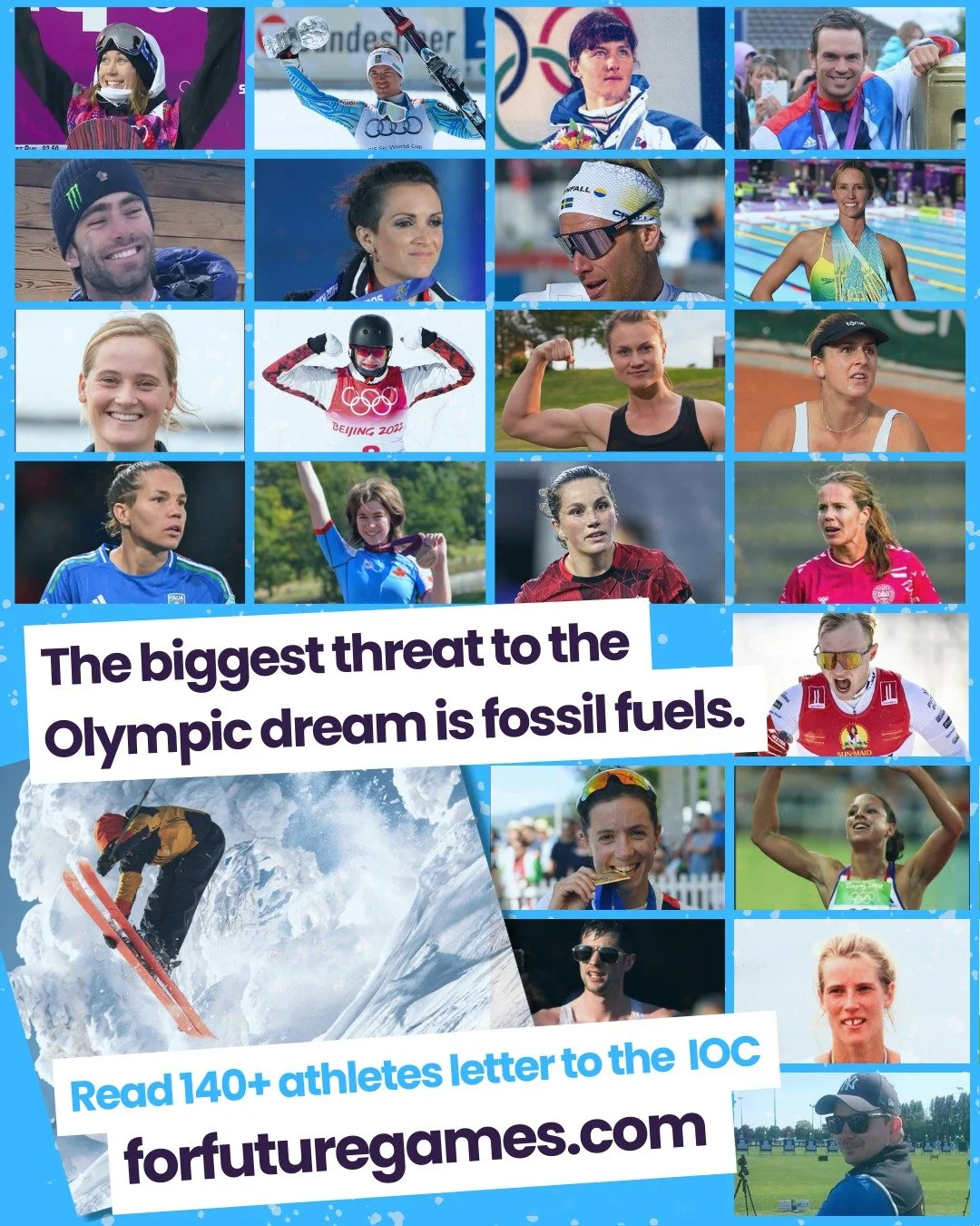 The biggest threat to the Olympic dream is fossil fuels. 140+ Olympians and athletes from around the world are calling on the IOC to protect the future of the Olympic &amp; Paralympic Games by ending fossil fuel sponsorships. 👏

Climate change is me